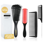 UREELIN detangler brush close-up highlighting gentle detangling for curls.