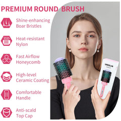 UREELIN round brush boar bristles closeup delivers shine and even oil distribution