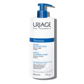 Uriage Gentle Cleansing Syndet bottle front shows fragrance-free formula for dry skin care.