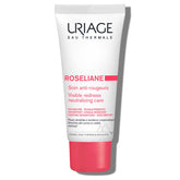 Uriage Roseliane anti-redness cream packaging closeup highlighting premium soothing care.