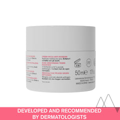 Uriage Roséliane green-pearls close-up hints at reducing redness while nourishing skin