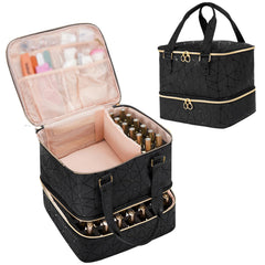 Uross Nail Polish Organizer Bag closed view enables quick on-the-go touch-ups