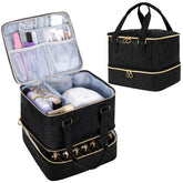 Uross nail polish organizer bag open for easy access during on-site appointments