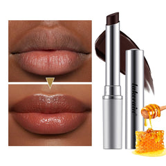 URQT Honey Lipstick closeup reveals honey infused texture for hydrated lips