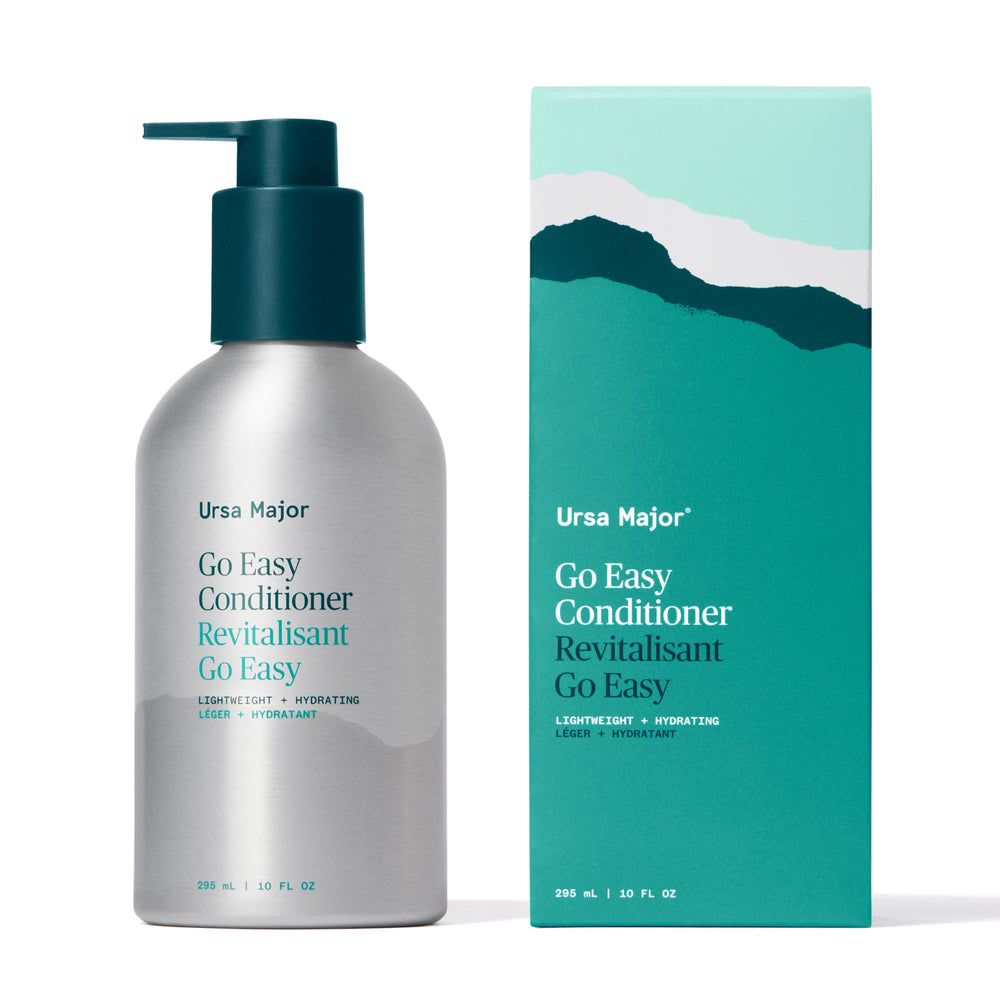 Ursa Major Go Easy Conditioner bottle with lightweight hydration for all hair types.