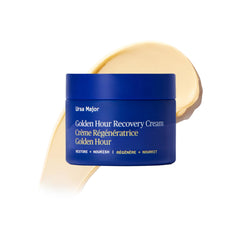 Ursa Major Golden Hour moisturizer jar closeup shows rich texture for daily hydration.