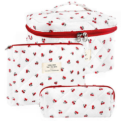 URSKYTOUS coquette large makeup bag front view with quilted design and ample space