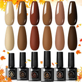 UR SUGAR brown gel nail polish bottle close-up for rich fall manicure ideas.