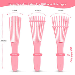 URTHEONE detangling brush with removable control bar demonstrates adjustable tooth distance.