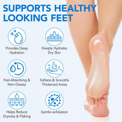 Uruses Foot Care Cream close-up on callus area for smoother heels