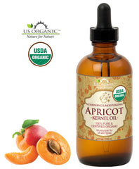 US Organic Apricot Kernel Oil amber glass bottle protects the delicate oil and preserves freshness.