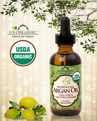 US Organic Argan Oil hair treatment for dry, frizzy hair and shine.