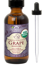 US Organic Grape Seed Oil bottle for daily hydration and luminous skin.