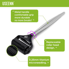 USEENN Ultra Wide Derma Roller beard 1200 needles for precise grooming