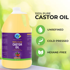 US+ Castor Oil 1-gallon bottle, premium hexane-free oil for everyday care
