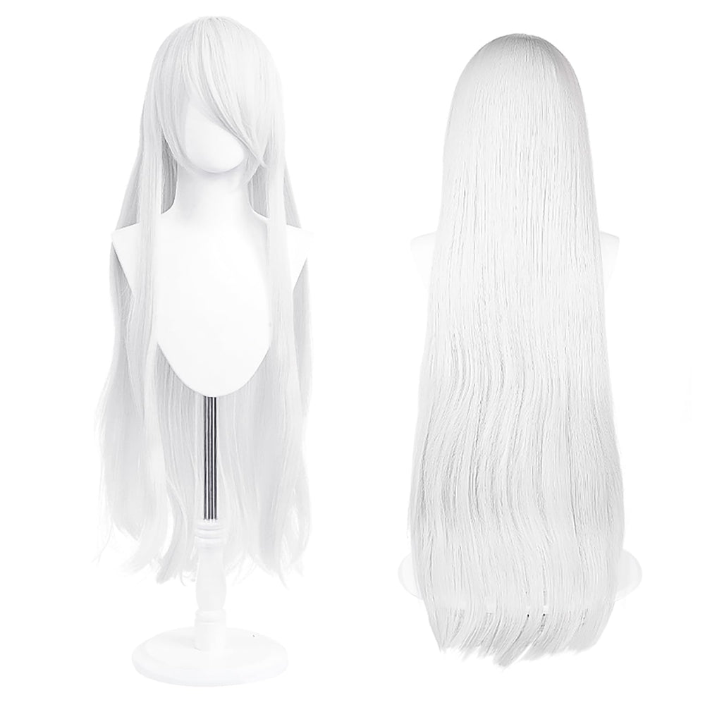 UTIEHD 100cm wig in silver white for versatile cosplay and daily wear.