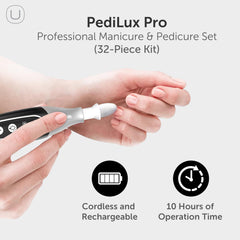 UTILYZE PediLux Pro cordless operation enables portable nail care anywhere