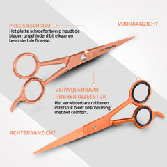 Utopia Care rose gold blade in use delivering precise salon cuts