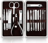 Utopia Care manicure kit case open, organized for travel