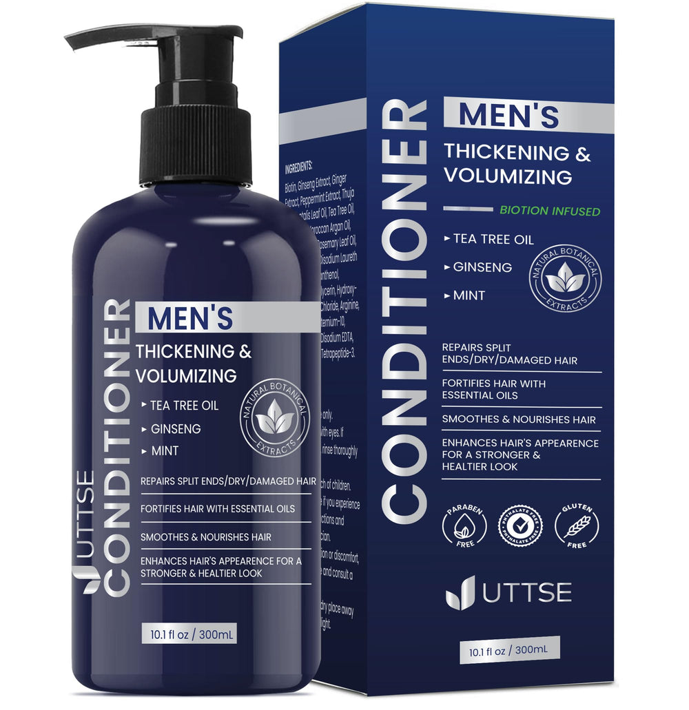 Uttse Biotin Hair Growth Conditioner bottle — daily thickening for fuller-looking hair.