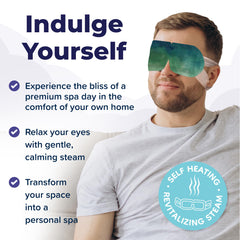 Uzumist self-heating eye mask packet being opened for easy use.