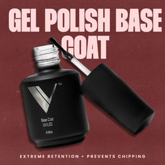 V Beauty Pure Gel Base Coat creates a tacky adhesion layer for a strong bond.