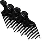 Vakly plastic hair pick wide-tooth afro lift 4-pack aids volumizing lift and frizz control