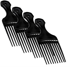 Vakly plastic hair pick wide-tooth afro lift 4-pack aids volumizing lift and frizz control