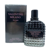 Valentine Milano men's cologne bottle, sleek design for daily confidence.