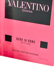 Valentino Born in Roma Intense EDP mini-sprays closeup, ideal for testing before commitment.