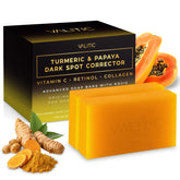 VALITIC Papaya and Turmeric Kojic Acid Soap Pack for daily cleansing with two bars
