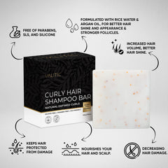 VALITIC shampoo bar lathering on hair for defined curls