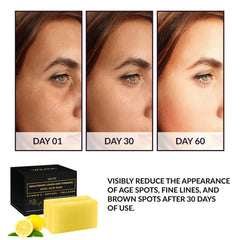 VALITIC soap with lemon slices emphasizing refreshing citrus scent and clarifying feel.