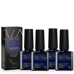 Valitic Strong Nail Glue front bottle shows a durable bond for acrylic and press-ons.