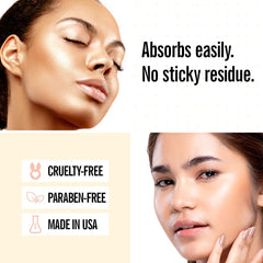 VALJEAN LABS Hydration glow texture demonstrates smooth skin results.