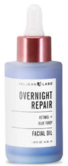 VALJEAN LABS Overnight Repair Oil bottle pour for a soothing nightly routine.