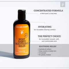 Van Der Hagen post-shave soothing balm shea butter vitamin B nourish skin after shaving.