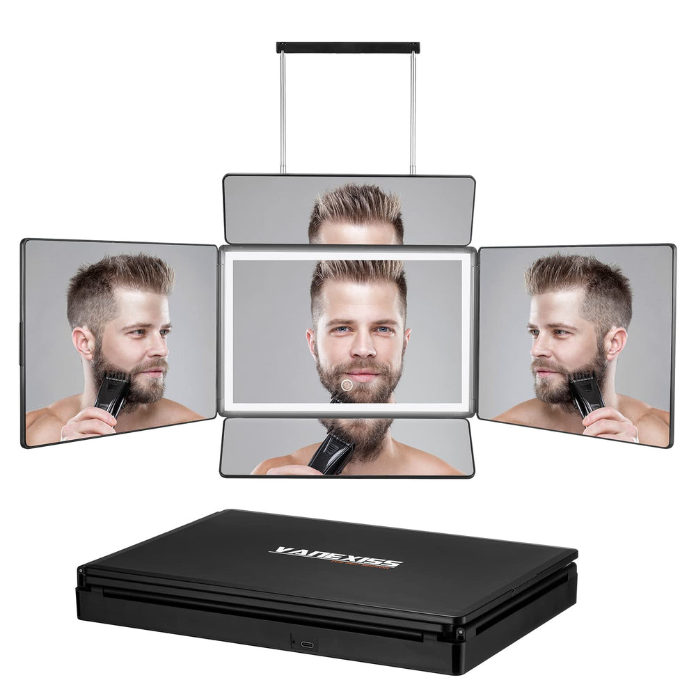 Vanexiss-rechargeable-5way-mirror-door-light shows even lighting for precise haircuts
