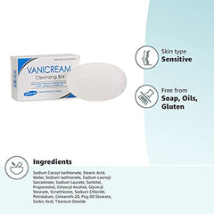 Vanicream Cleansing Bar creates rich lather for gentle face, hand, and body cleansing.