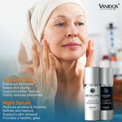 VANIDOX night serum setup highlights repair and renewal steps