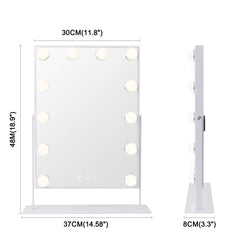 VANITII Global tabletop vanity mirror showing 3 color lighting for accurate skin tones