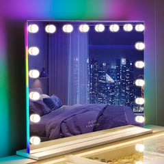 VANITII GLOBAL vanity mirror RGB backlit for precise makeup prep