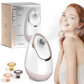Vanity Planet Aira steamer rose gold front view for pore cleansing