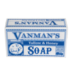 VanMan Beef Tallow Bar Soap pack shot shows a hydrating cleansing option for skin.