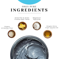 The VanMan Company coconut and magnesium formula close-up emphasizes gentle ingredients for delicate skin.
