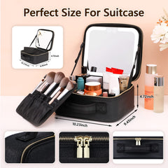 VANMRIOR makeup case with built-in mirror for on-the-go makeup.