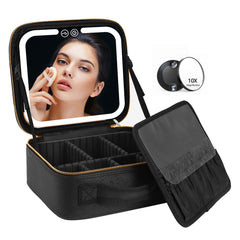 VANMRIOR travel makeup bag with LED mirror for on-the-go touchups.