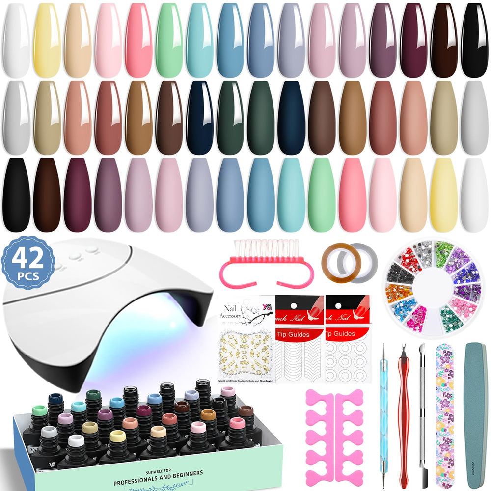 VANREESA 24-color gel nail kit box with vibrant shades for at-home manicures.