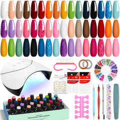 VANREESA 42pcs gel nail kit box for easy at-home manicure and nail art inspiration.