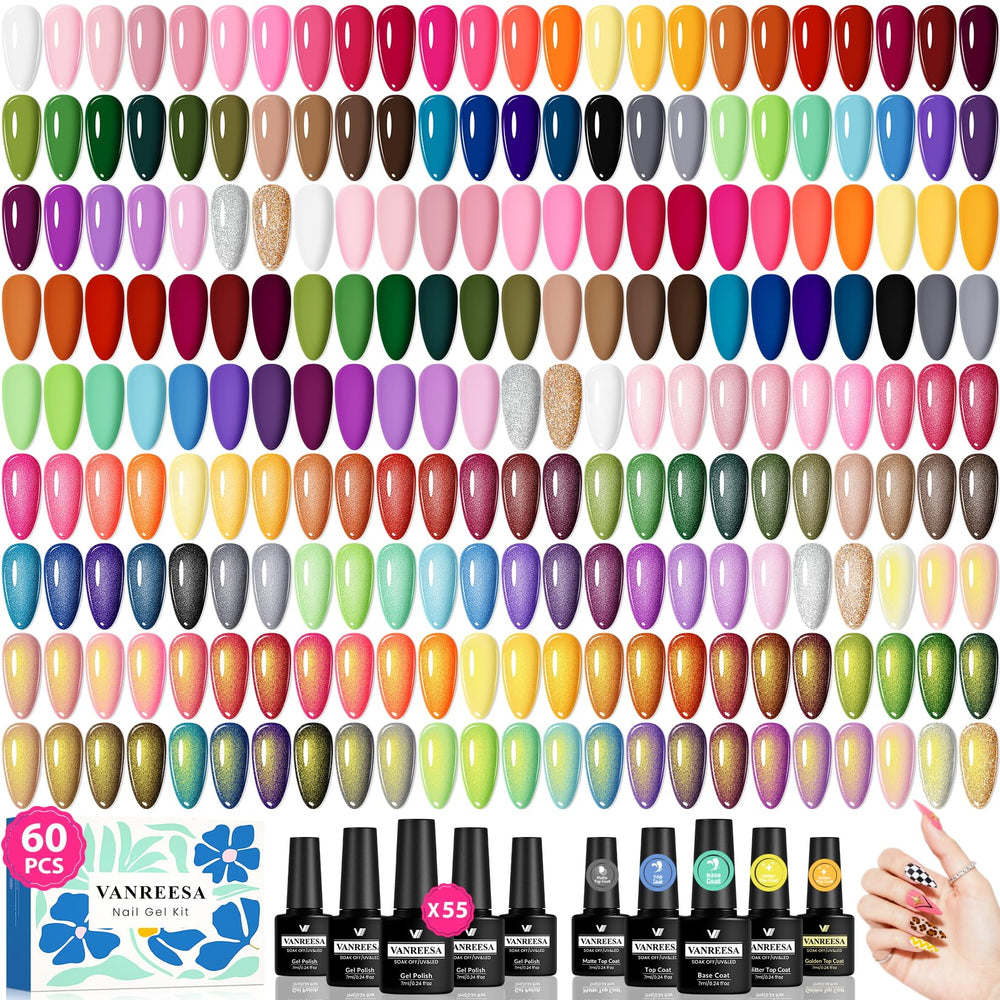 VANREESA gel nail polish set 55 colors for diverse at-home manicures